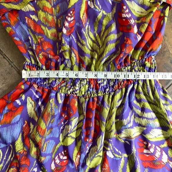 Allen B. By Allen Schwartz Multi-colored Romper V-neck Adjustable Straps Size XL - Picture 9 of 11